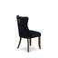 Ensemble de salle à manger 7 pièces en polyester avec 6 chaises de salle à manger noires, un dossier capitonné et une table ronde de 48 po au fini noyer antique.-873562138-875332025-873565485