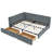 Full Size Bed Frame With Velvet Upholstery And Storage Shelf, Comfortable For Bedroom Living Room Extra Storage, In Grey Space-983633267