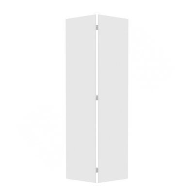 18Modern flat panel 36 in. x 80 in. Solid Core White Finished Vinyl bi-fold door With Hardware kit