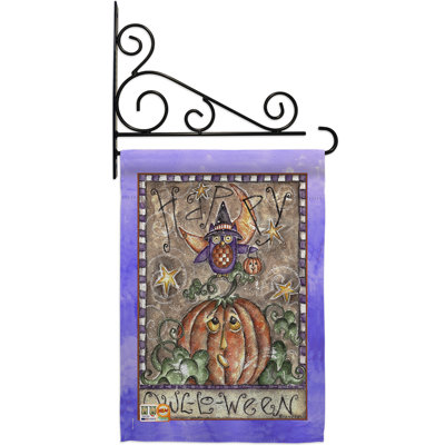 Coussin joyeux hibou lo Ween à 2 faces 18,5 x 13 po Ensemble de drapeaux