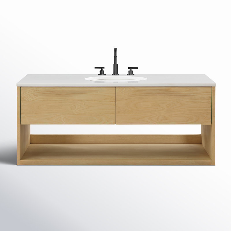 Redbridge 48'' Single Wall Mounted Bathroon Vanity with Quartz Top