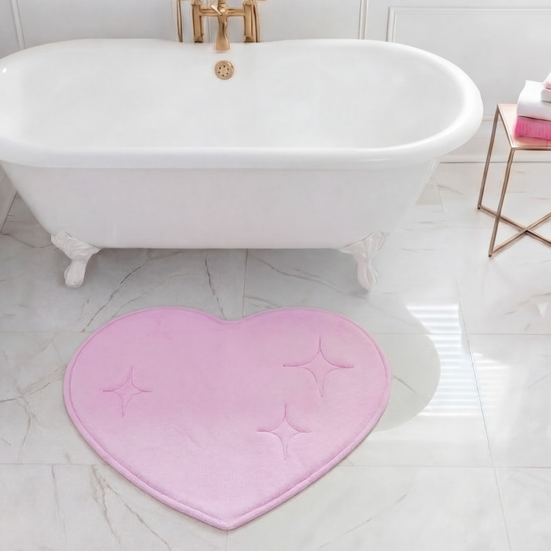 Juicy Couture Sparkle Hearts Memory Foam 1-Piece Bath Mat