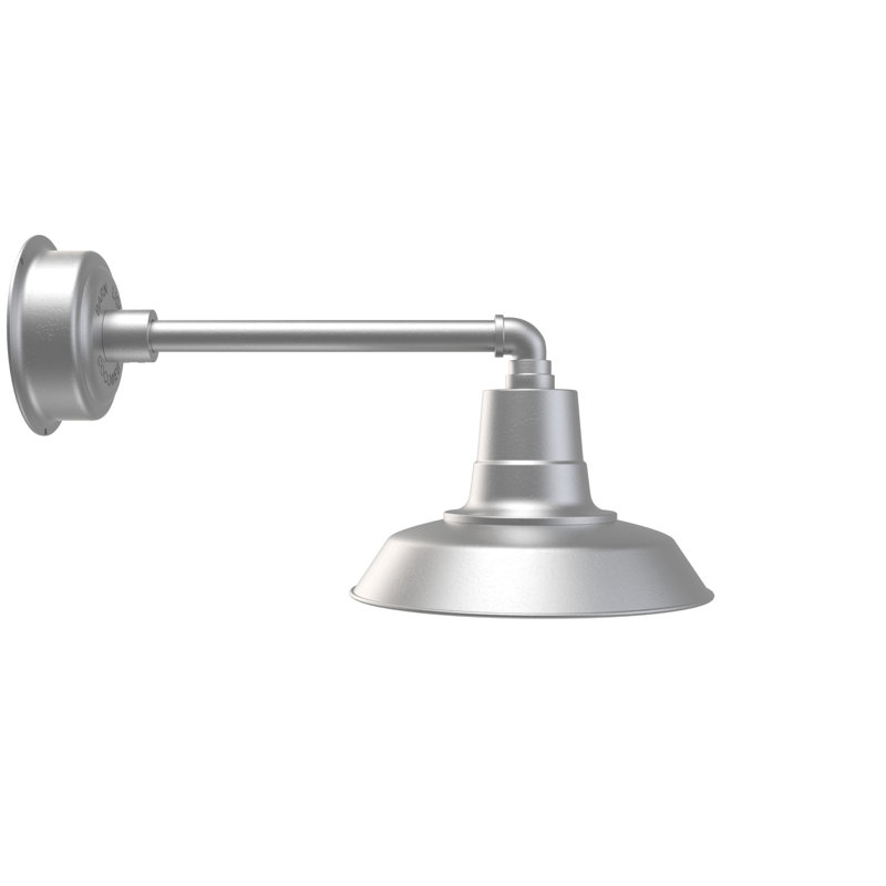 Luminaire de grange d'extérieur à DEL Haleigh, H 10,03 po x l 12 po x P 22,5 po, Argent galvanisé