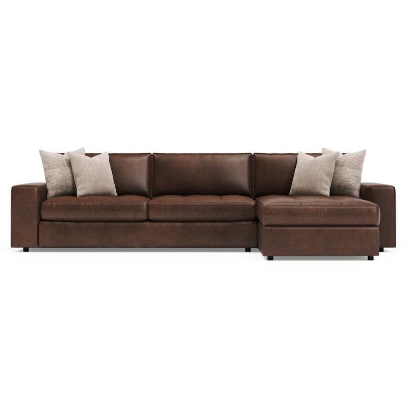 Bernhardt Nest 2-Piece Leather Sectional, Right Hand Facing