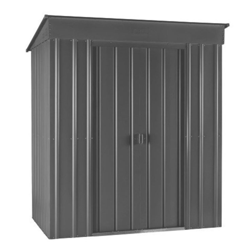 Salford 8 ft. W x 4 ft. D Metal Garden Shed, 6 ft. W x 4 ft. D, Anthracite Grey