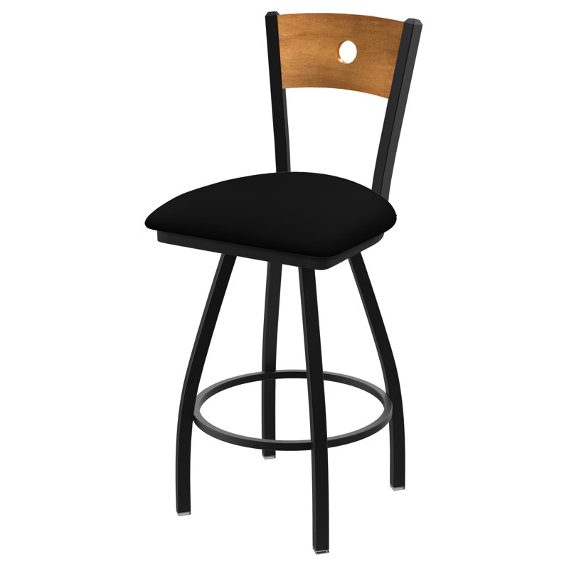 Tabouret de bar pivotant de 36" Lareau, Rein Bay, Ride noire, Érable moyen