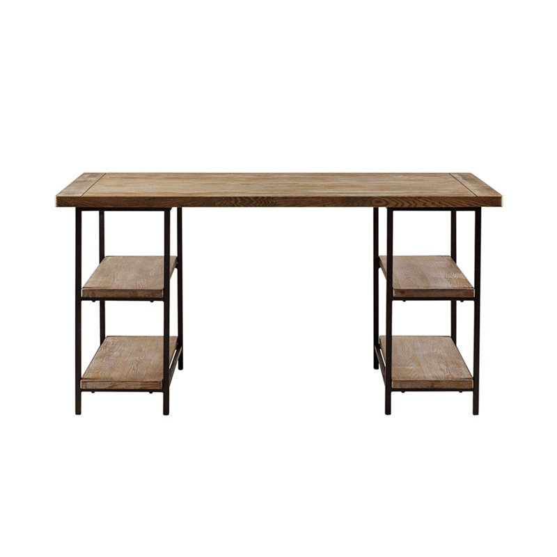 Rahil Metal Base Writing Desk, Gray 1
