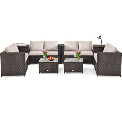 Angles 8 - Person Patio Conversation Set with Cushions