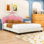 PU Upholstered Princess Platform Bed with Crown Headboard-361240694