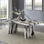 Ensemble de salle à manger 6 pièces à double piédestal avec 4 chaises rembourrées et un banc Roundhill Furniture-120742288