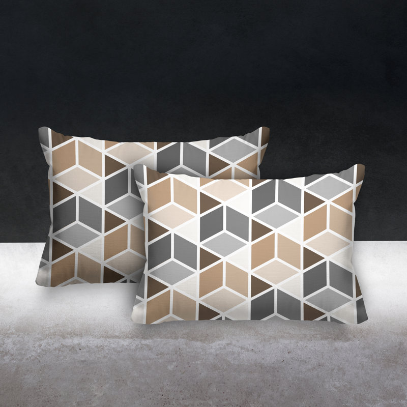 Coussin cubique intérieur / extérieur Cubana, Beige