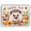 «Happy Fall Hedgehog with Pumpkins and Autumn Leaves», art mural sur toile tendue