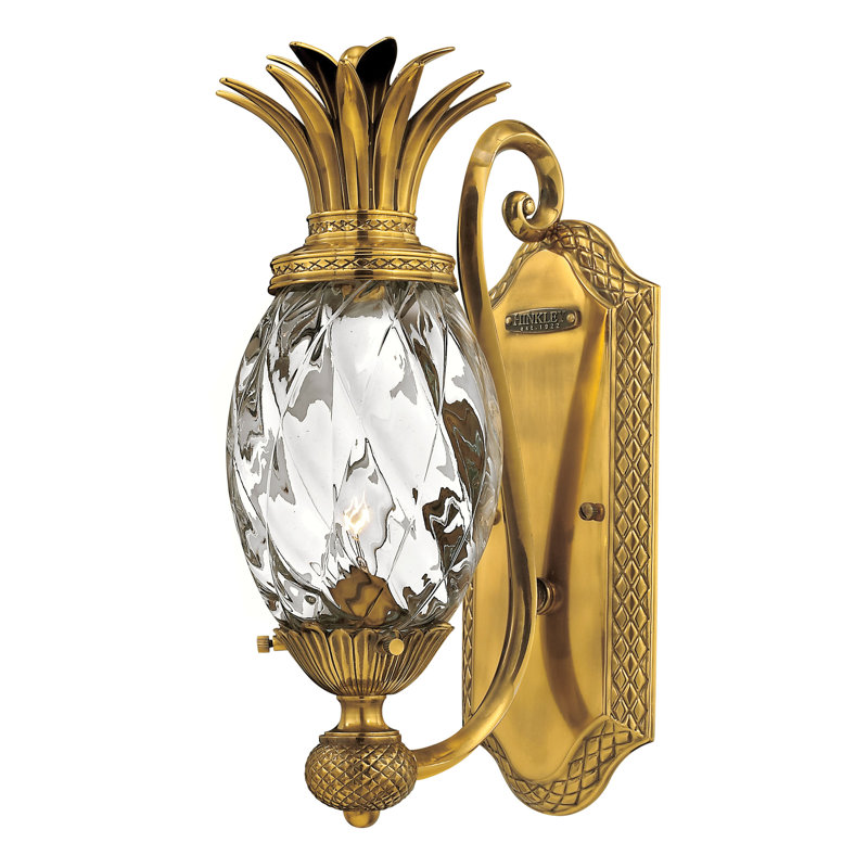 Elegant Burnished Brass Dimmable Wall Sconce with Clear Optic Shade