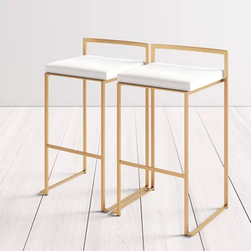 Tabouret Dayan blanc avec base chromée, Or, White
