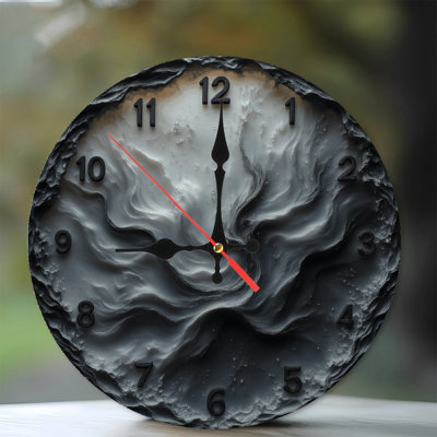 Horloge murale abstraite tourbillon noir et blanc