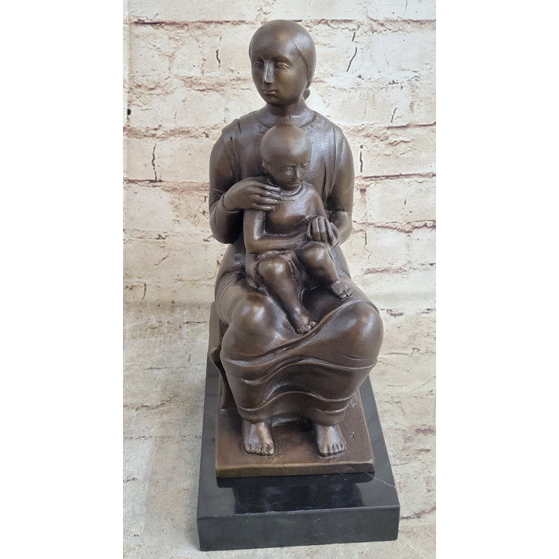 Statue de bronze de mère et enfant de la maternité Juron Henry Moore