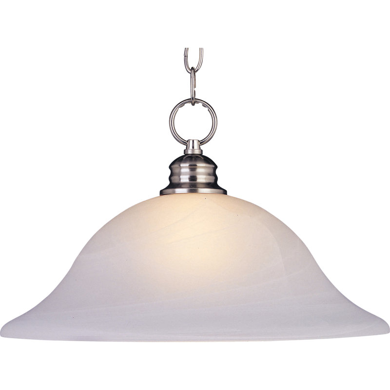 Candelaria 1 - Light Single Pendant, Marble/Satin Nickel