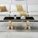 Rectangle Marble Coffee Table With Stainless Steel Base