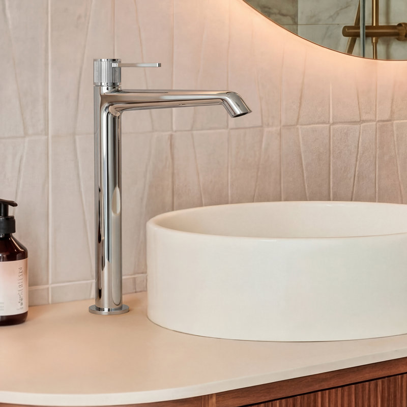 Robinet de salle de bain à un trou avec ensemble de drain, robinet de lavabo de salle de bain à poignée simple, Chrome