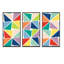 Motif de triangles multicolores - ensemble de 3 toiles encadrées-2001229136-2001229103