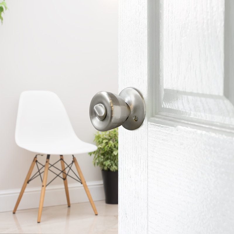 Poignée de porte à loquet 6 voies Terrace, Nickel satiné