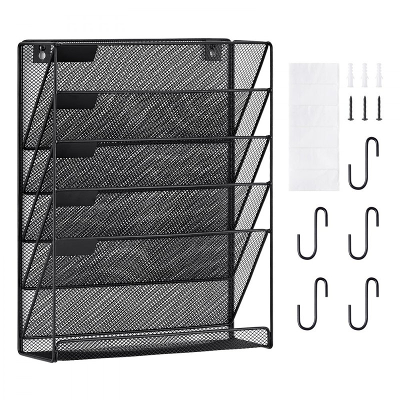 Organisateur de dossiers muraux suspendus, 1 pièce, 6 pochettes verticales