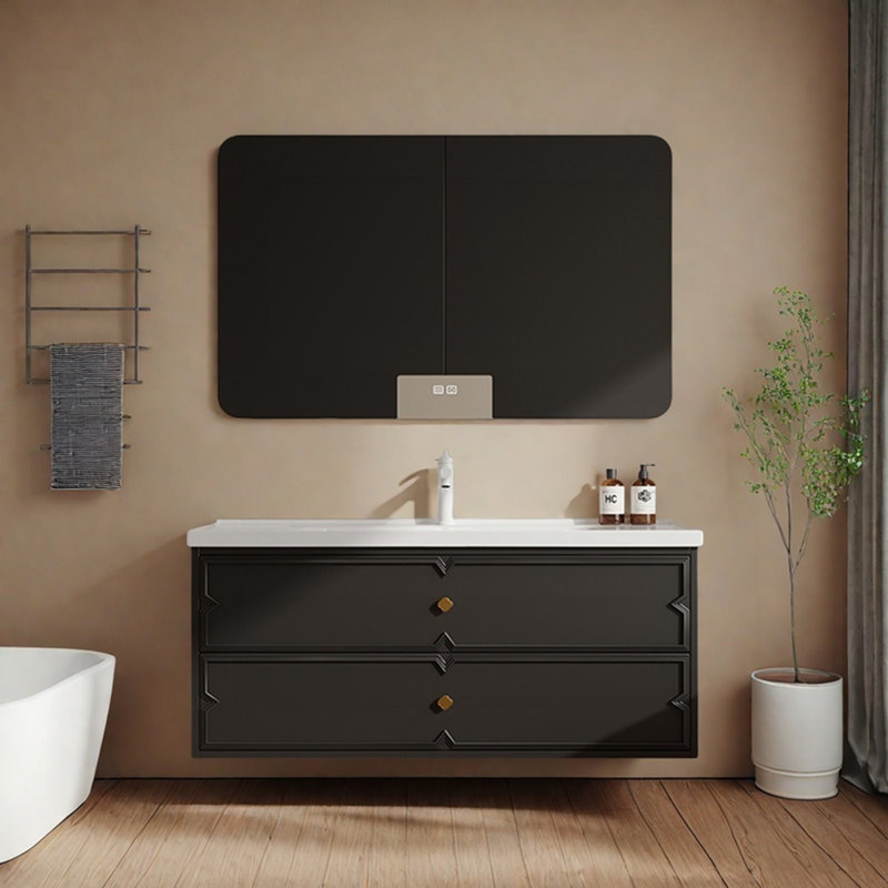 Armoire de salle de bain française de style crème minimaliste