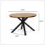 Table de salle à manger d'extérieur, plateau en teck et pieds en métal noir