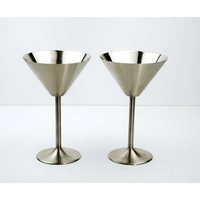 Schurman 8oz. Stainless Steel Martini Glass Set