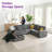 110" Modern Corduroy Sectional Sofa With Usb Charging Ports, Cup Holders & Storage Chaise, Gray-956145535