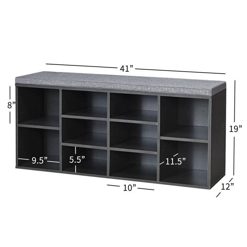 Polypropylene / Olefin Upholstered Storage Bench, Gray