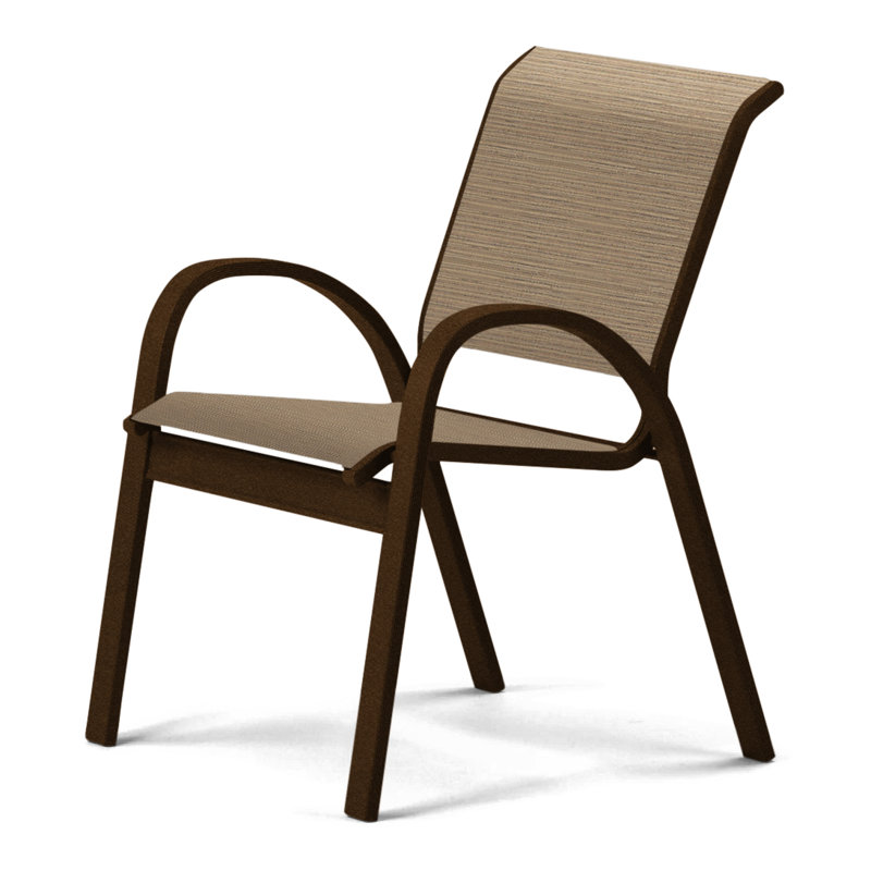 Aruba 1 Outdoor Dining Armchair, Textured Kona, Tan