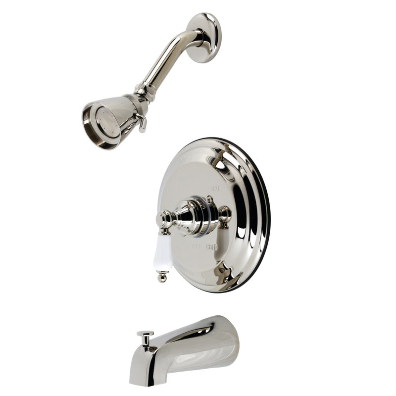 Kingston Brass Restoration Single-Handle Pressure Balanced Tub and Shower Faucet, Polished Nickel