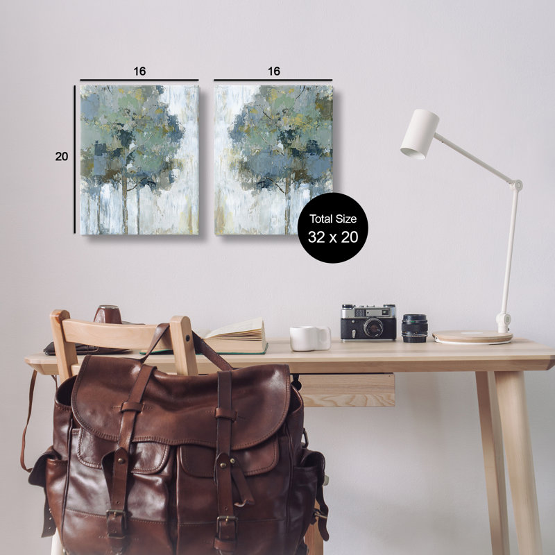  "Tree Impressions", ensemble de 2 reproductions d'art sur toile par Nan, H 20 po x l 16 po