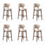 Chaises d'appoint à dossier rembourrées en noyer (lot de 6)-1240159281-1240159283