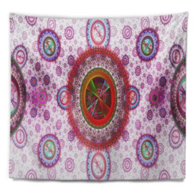 Tapisserie abstract rose psychédélique relaxing art