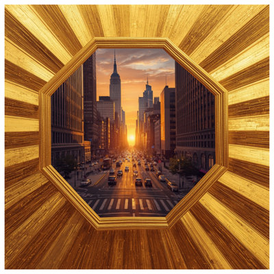 Édredon City Sunset Skyscrapers