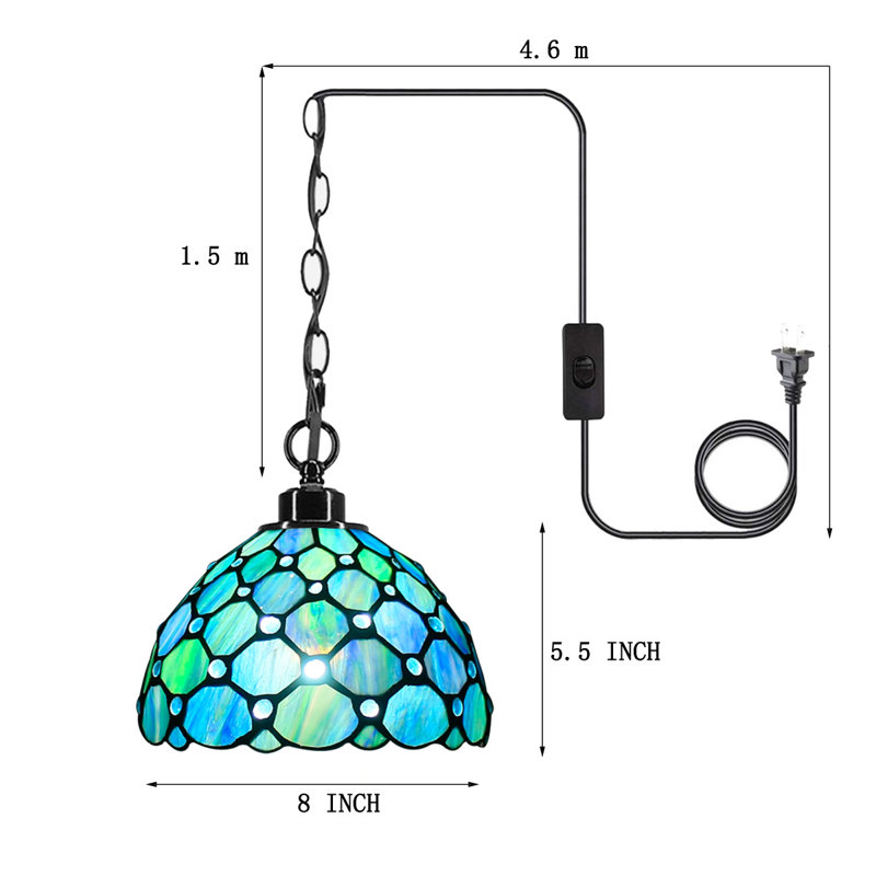 Luminaire suspendu linéaire simple à 1 lumière Backler, H 59 po x l 8 po x P 8 po