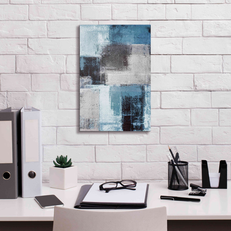 «Abstract Blue III» par Incado, estampe numérique sur toile, H 18 po x l 12 po x P 0,75 po