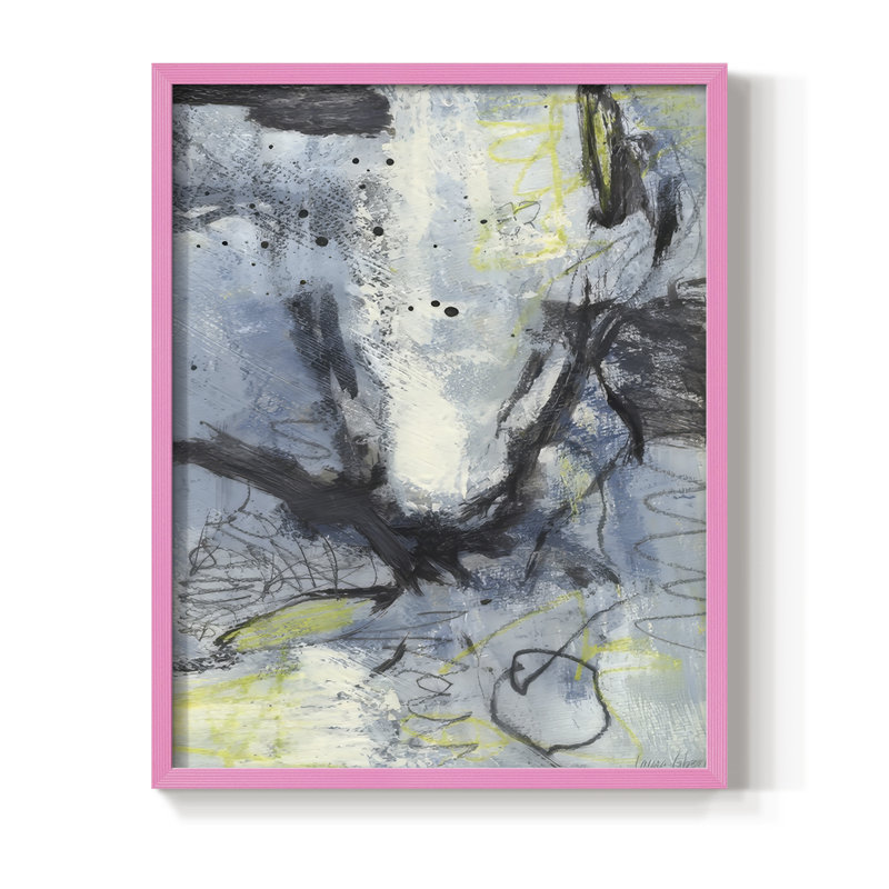 «My Mixed Emotion», reproduction encadrée - bois massif, H 30 po x l 24 po, Rose