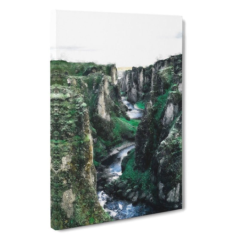 Mountain Canyon In Iceland - Wrapped Canvas, 50cm H x 35cm W x 3cm D