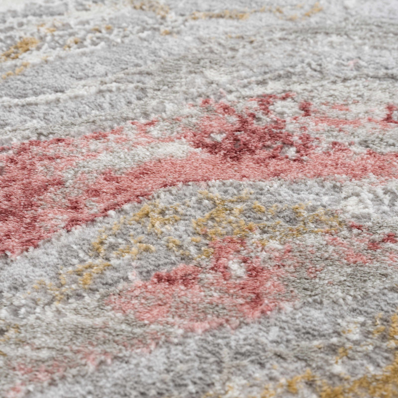 Catalaya Abstract Design Modern Pink/Beige Area Rug, Rectangle 9'2" x 12'