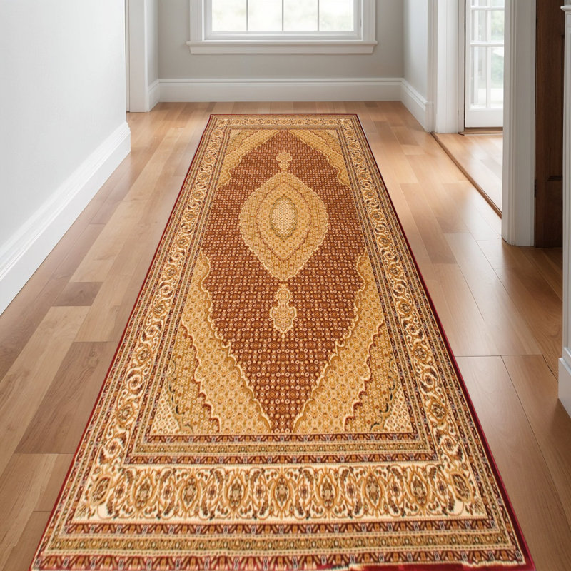 17' Runner Red And Beige Moroccan Runner Rug