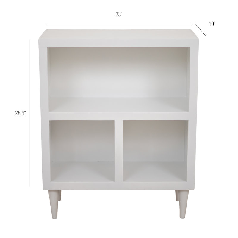 Luna Contemporary 2-Shelf Bookcase, Bookshelf For Home Office & Living Room Storage., White