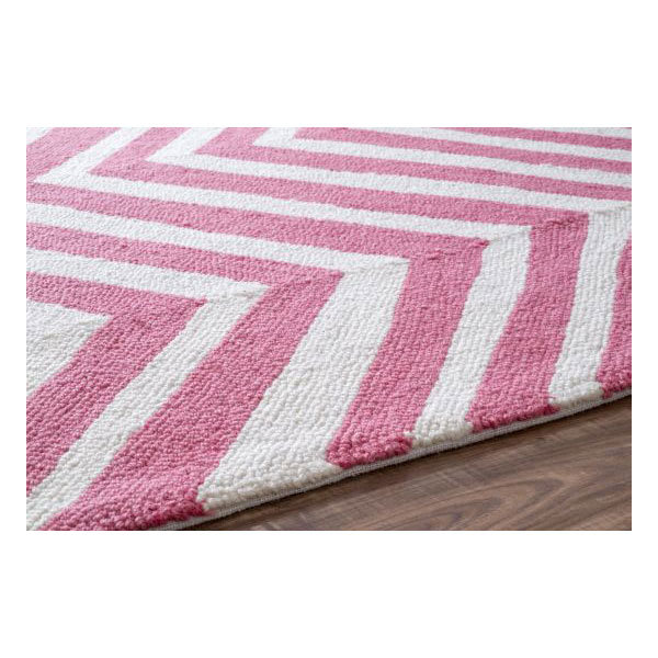 Tapis Chevron Rose à La Main Oneil, Coureur 2'6" x 10'