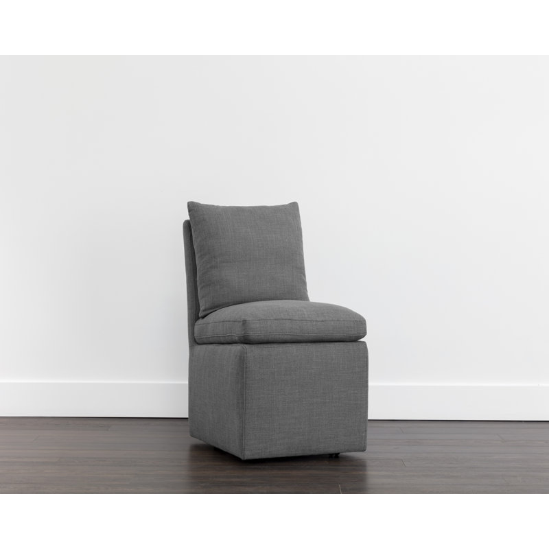 Chaise d'appoint rembourrée gris foncé Hordville