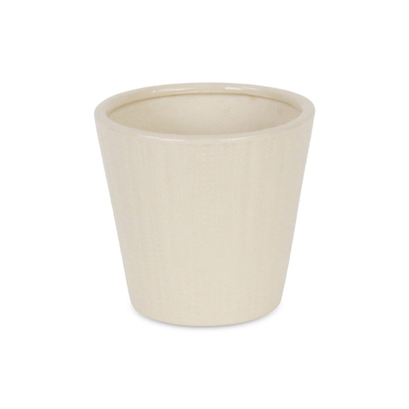 Pot à fleurs en céramique fait à la main Uljana, 5 po x 5,25 po x 5,25 po