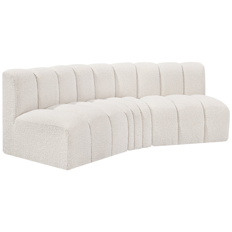 Canapé et méridienne rembourrés Hyoung, Tissu crème bouclé