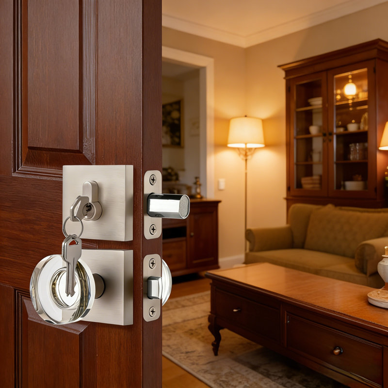 Complete Entry Knob Set with Deadbolt, Satin Nickel