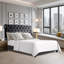 Winston Porter Fabric Upholstered Bed Frame with Adjustable Headboard-709296191-709296182